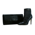 The Valentina Croc Set in Black - Stessa by Sarah