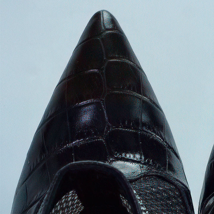 Valentina Croc Mesh Boot in Black - Stessa by Sarah