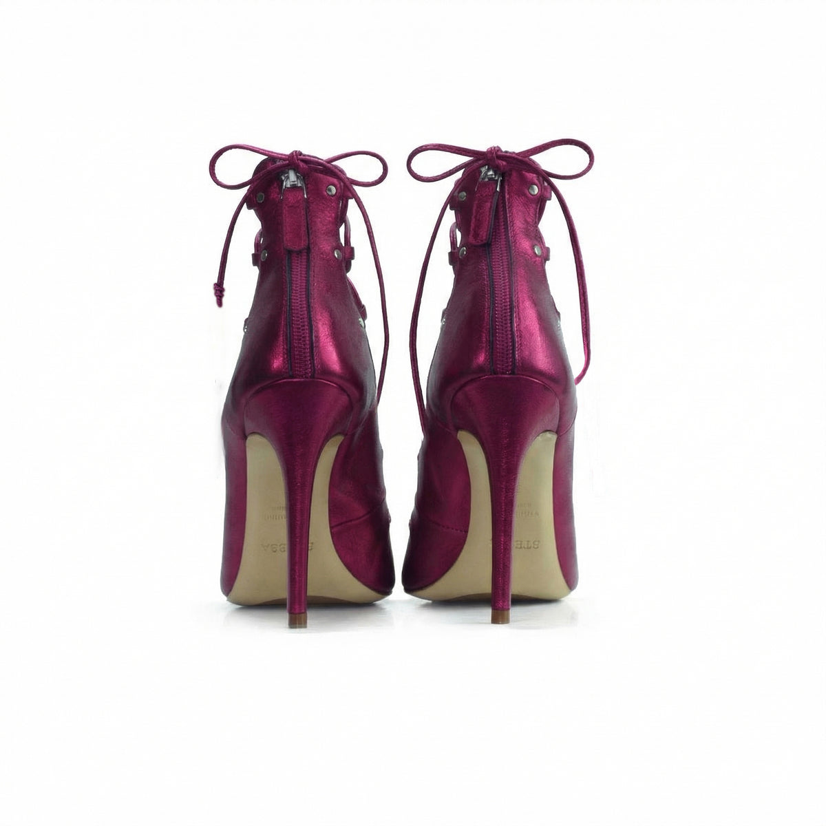 The Avalyn Lace up Sandal in Raspberry - Stessa by Sarah