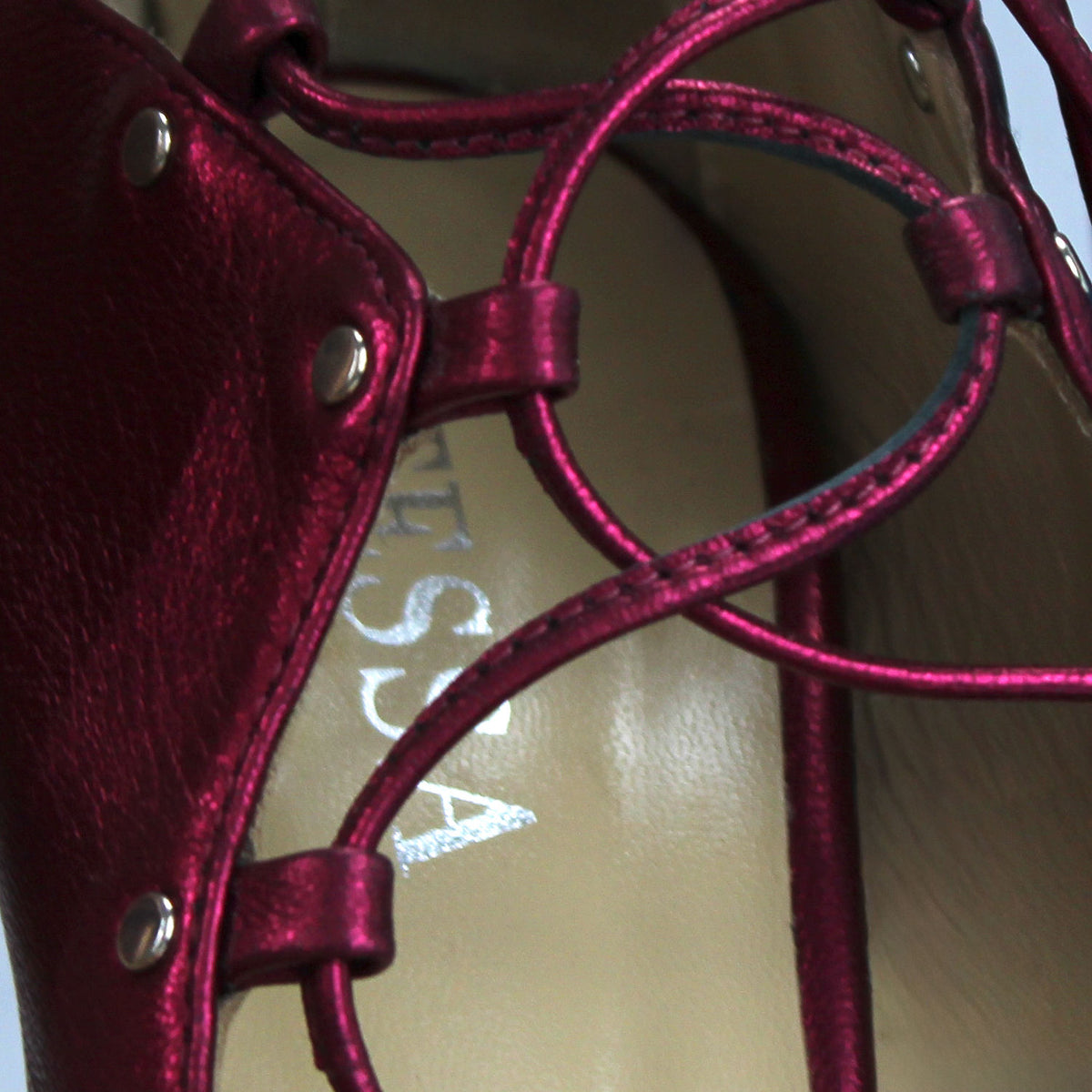 Avalyn Lace up Sandal in Raspberry - Stessa by Sarah