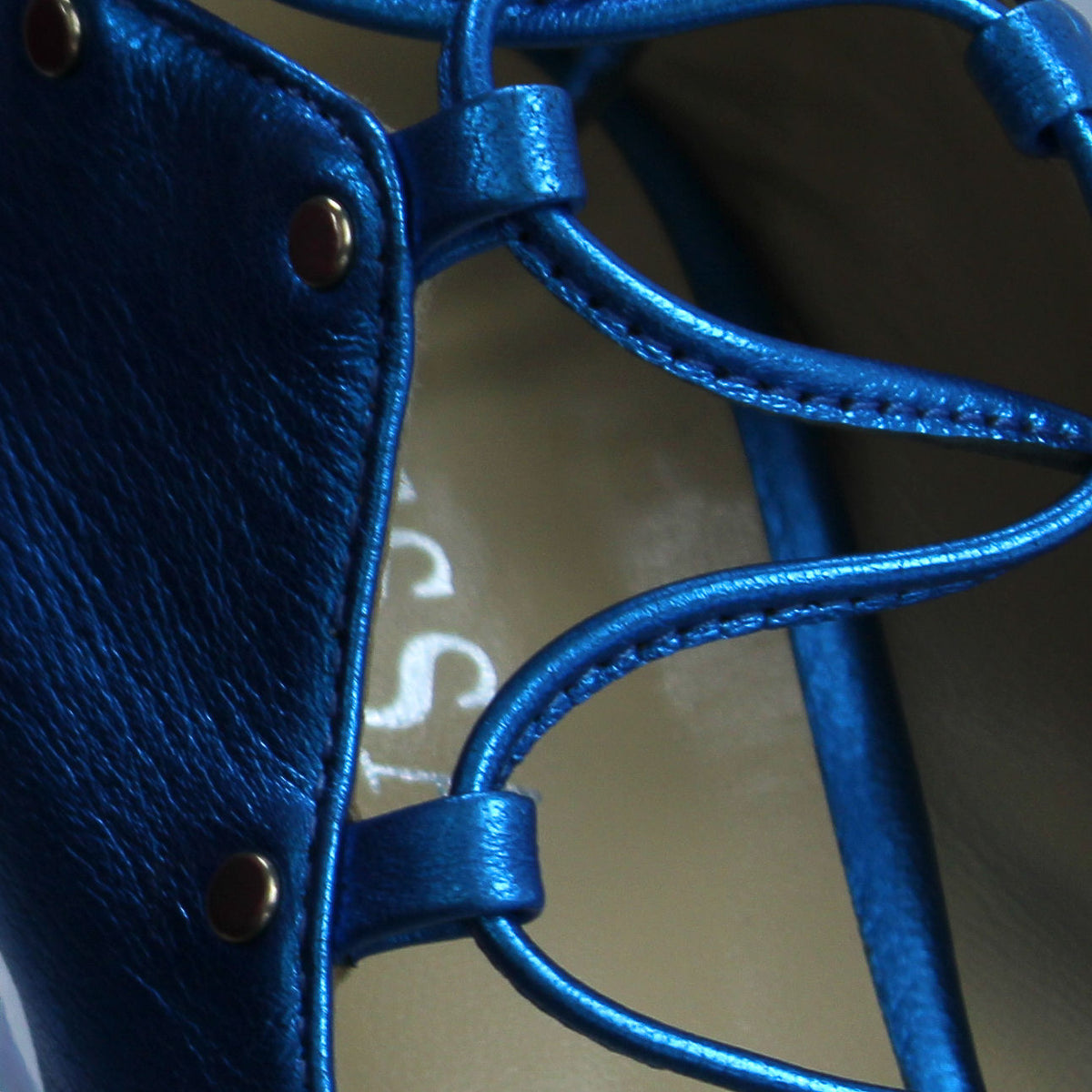Avalyn Lace up Sandal in Ocean Blue - Stessa by Sarah