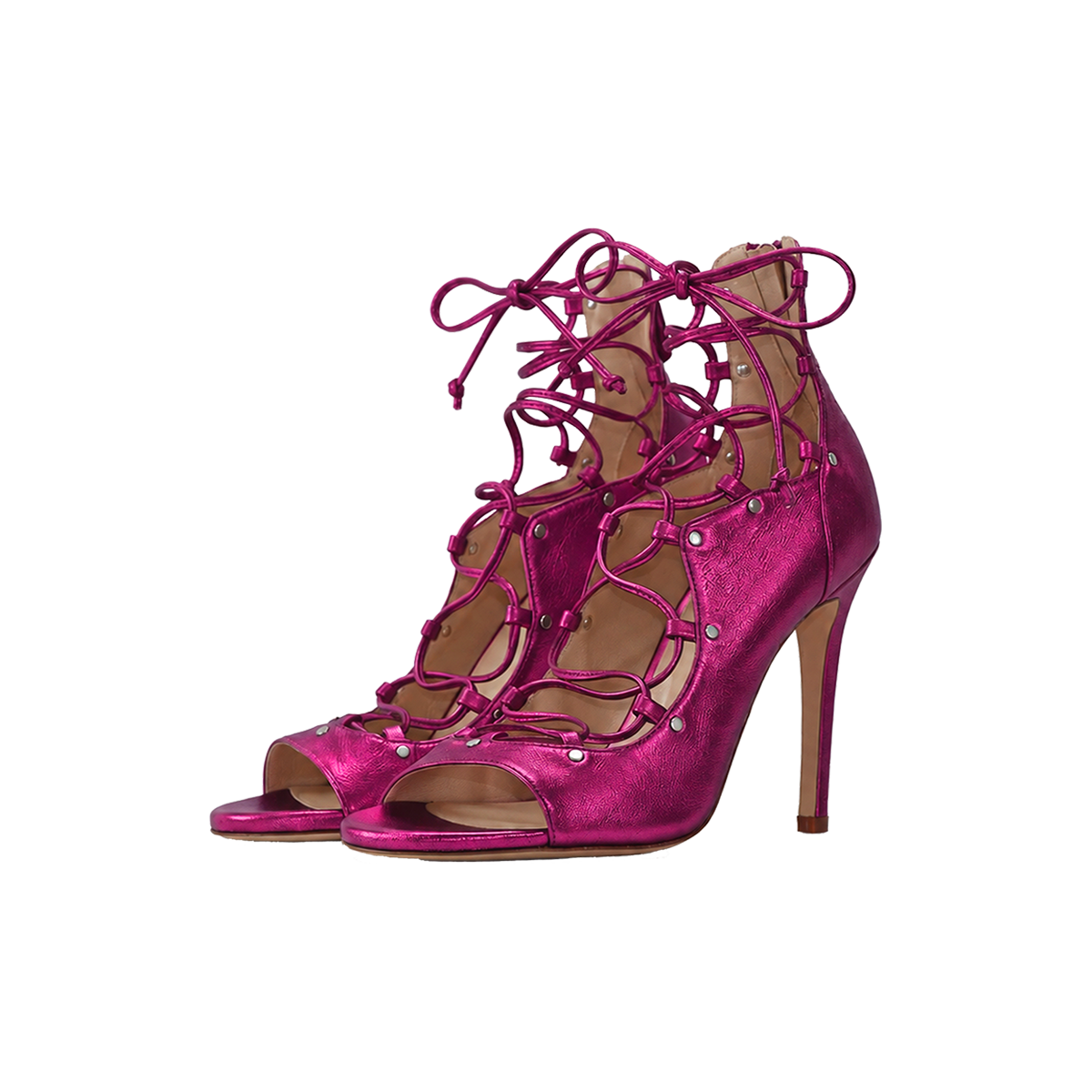 Avalyn Lace up Sandal in Raspberry