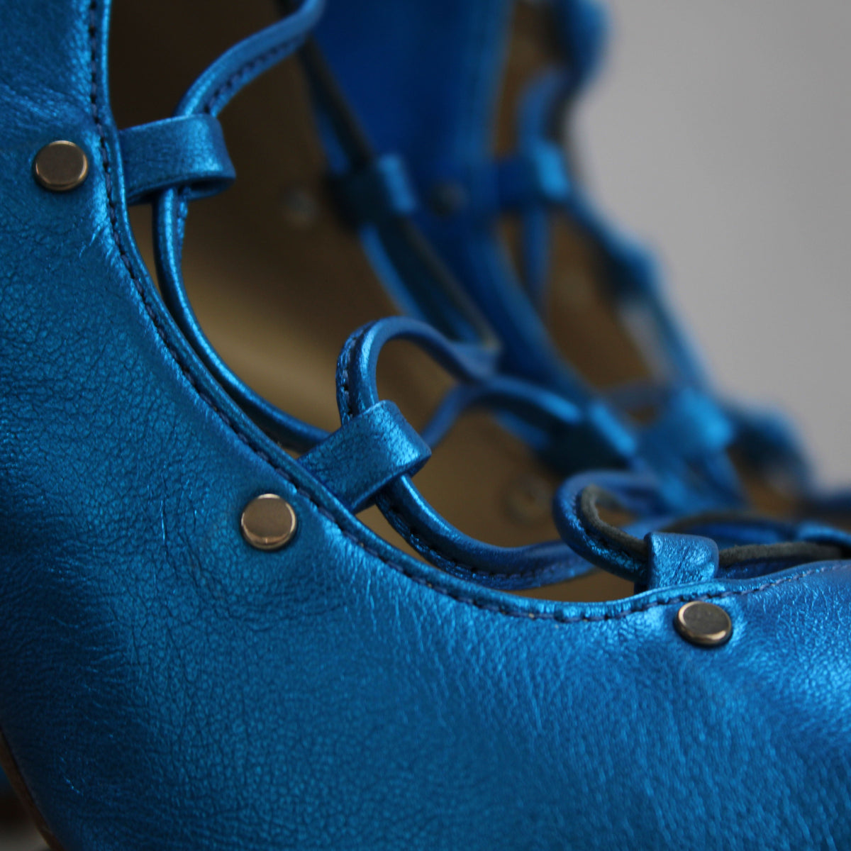 Avalyn Lace up Sandal in Ocean Blue