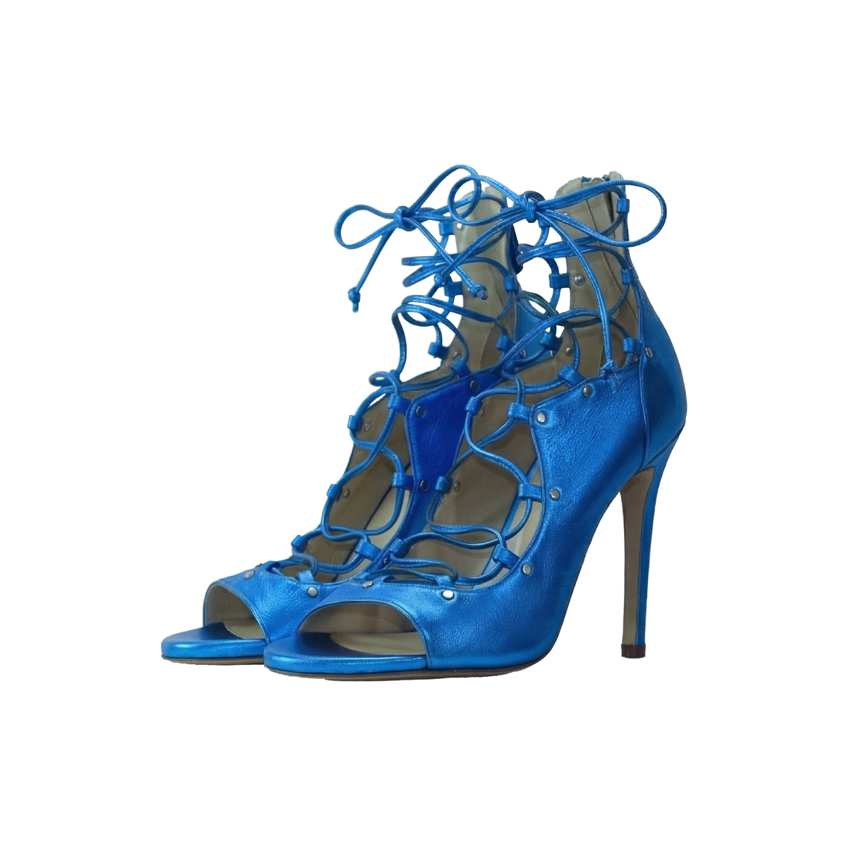 Avalyn Lace up Sandal in Ocean Blue