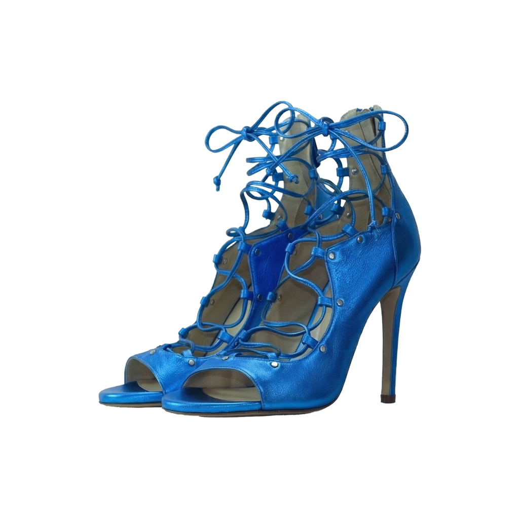 Avalyn Lace up Sandal in Ocean Blue