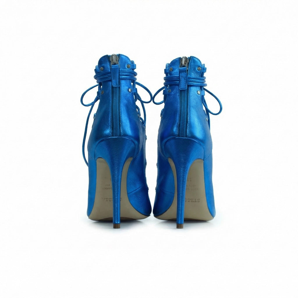 Avalyn Lace up Sandal in Ocean Blue