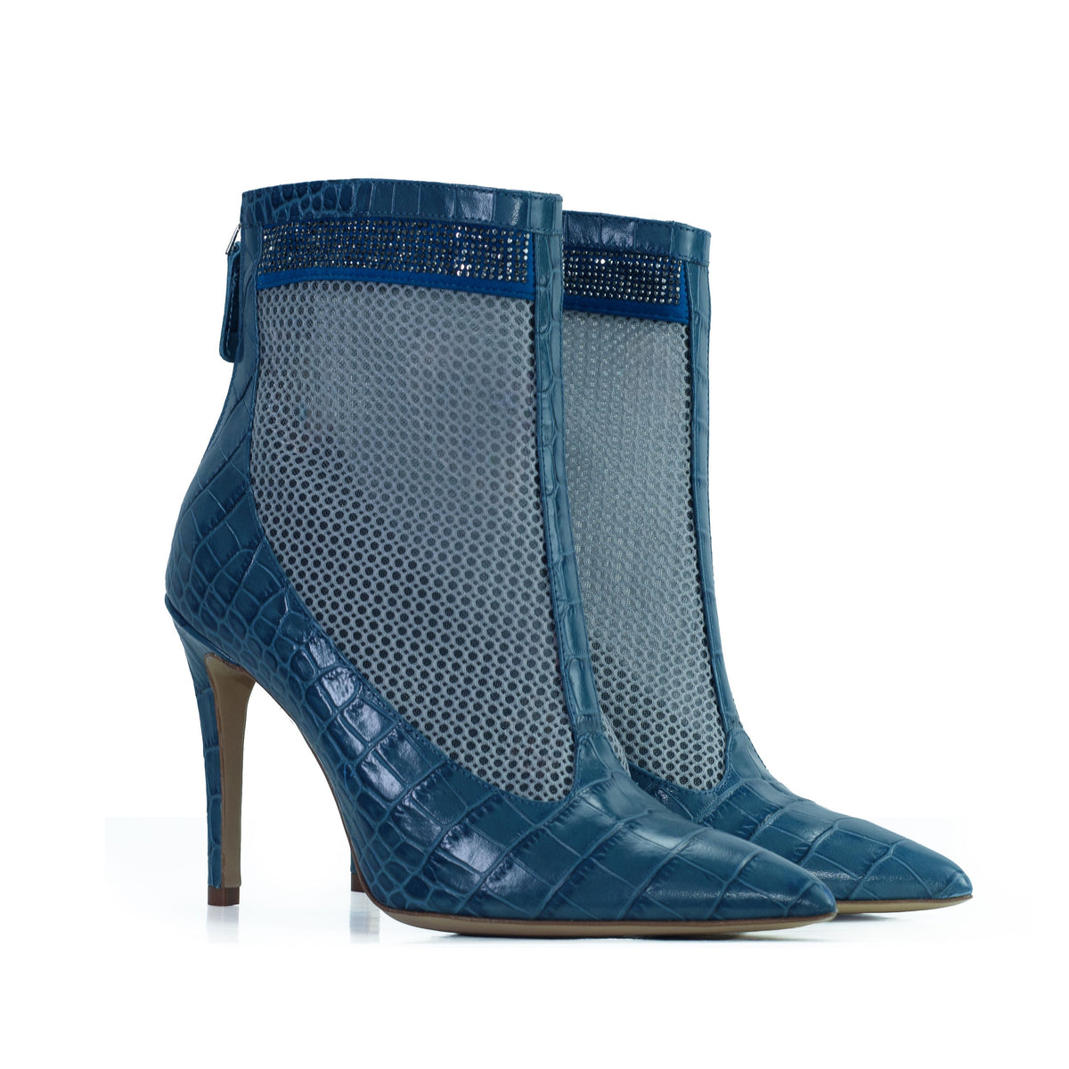 Valentina Croc Set in Shadow Blue