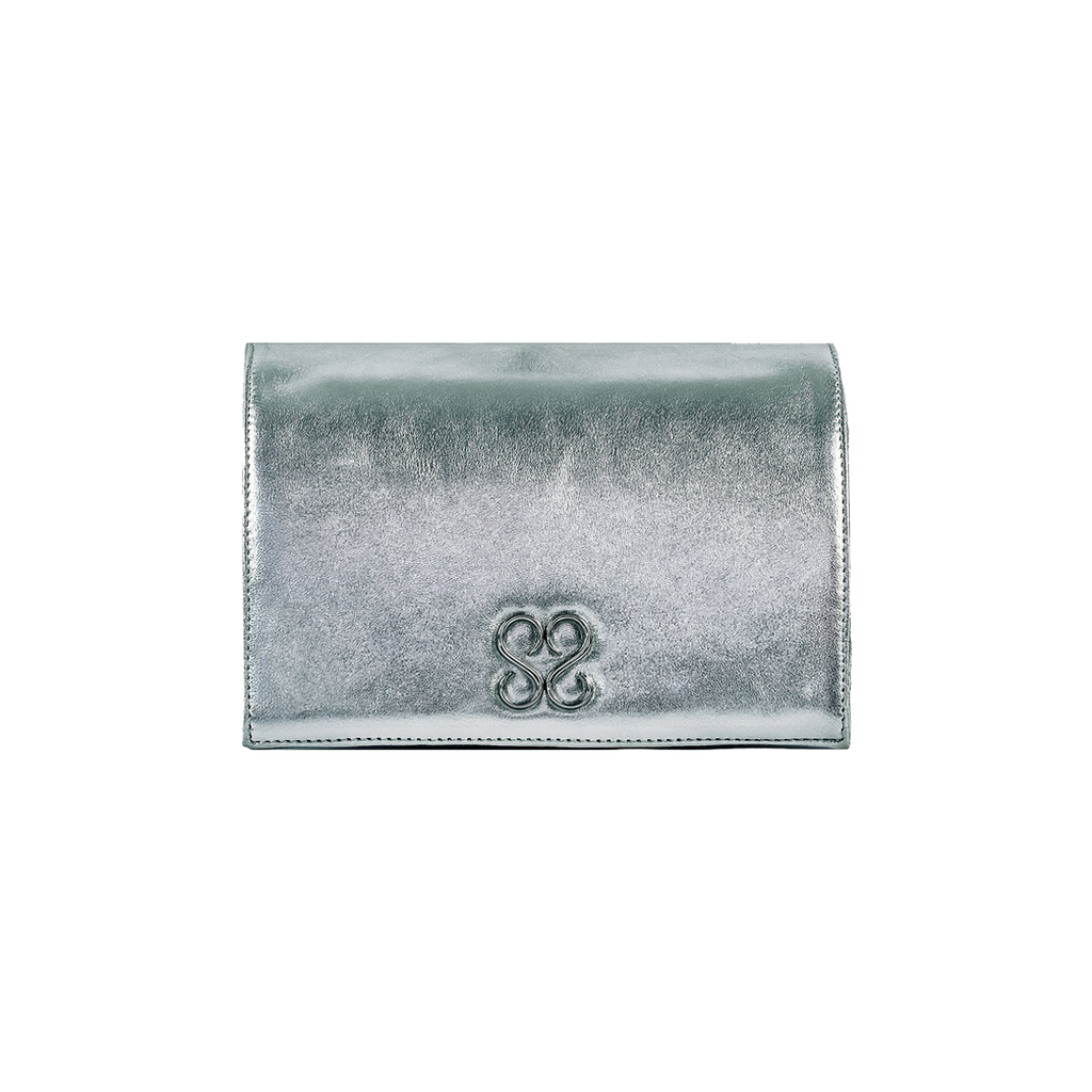 Molly Luxe Clutch in Silver