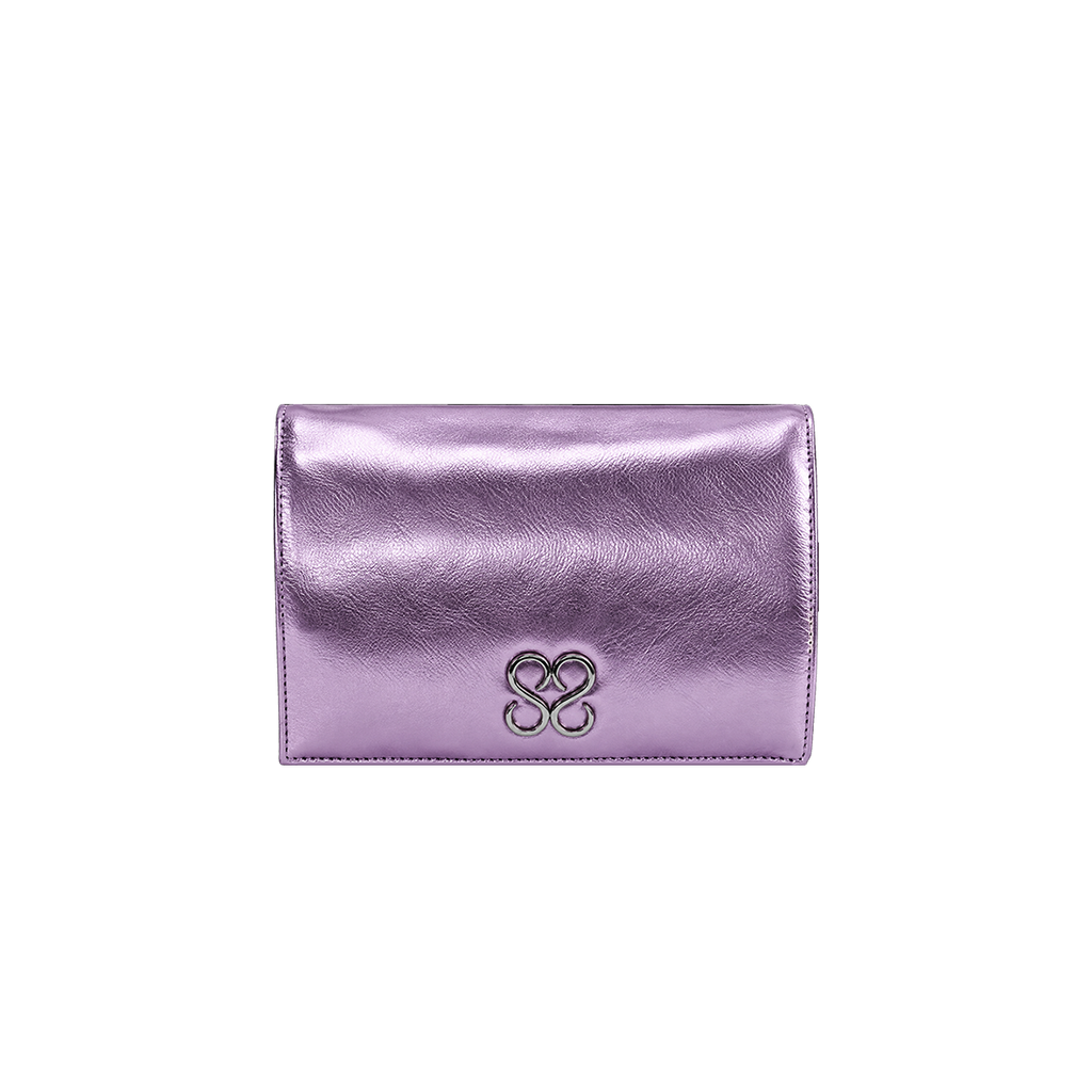 Molly Luxe Clutch in Corsage Pink