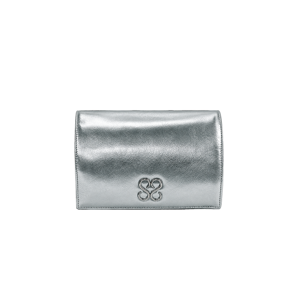 Molly Luxe Clutch in Silver