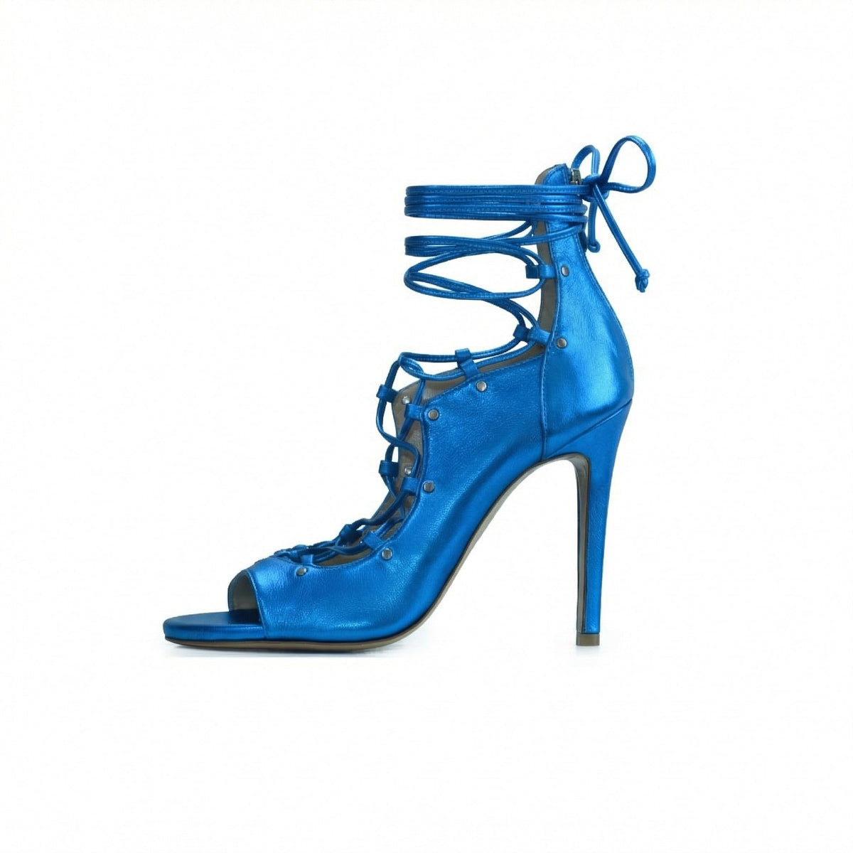 Avalyn Lace up Sandal in Ocean Blue