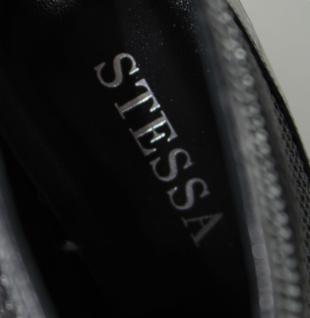 Valentina Croc Mesh Boot in Black