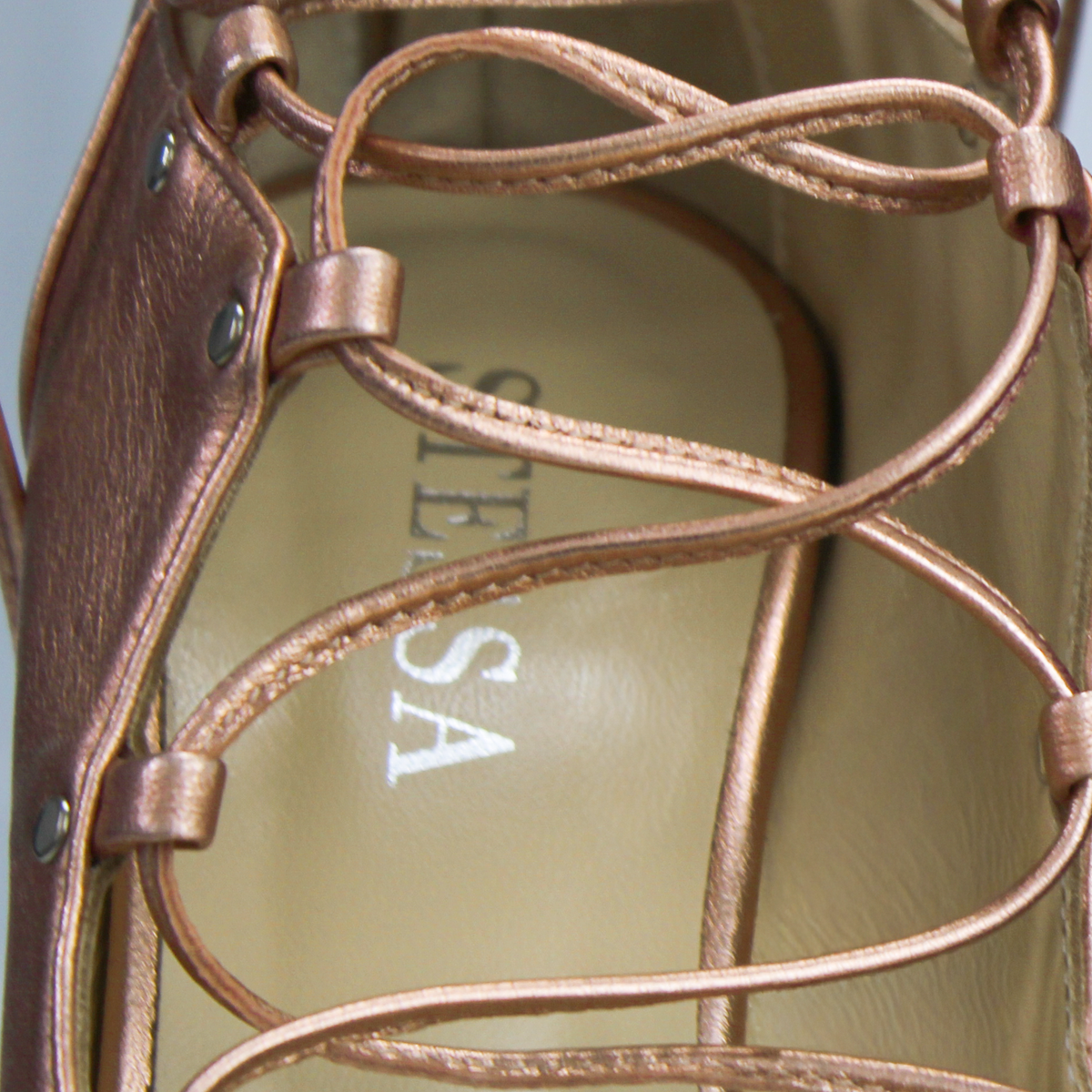 Avalyn Lace up Sandal in Nude