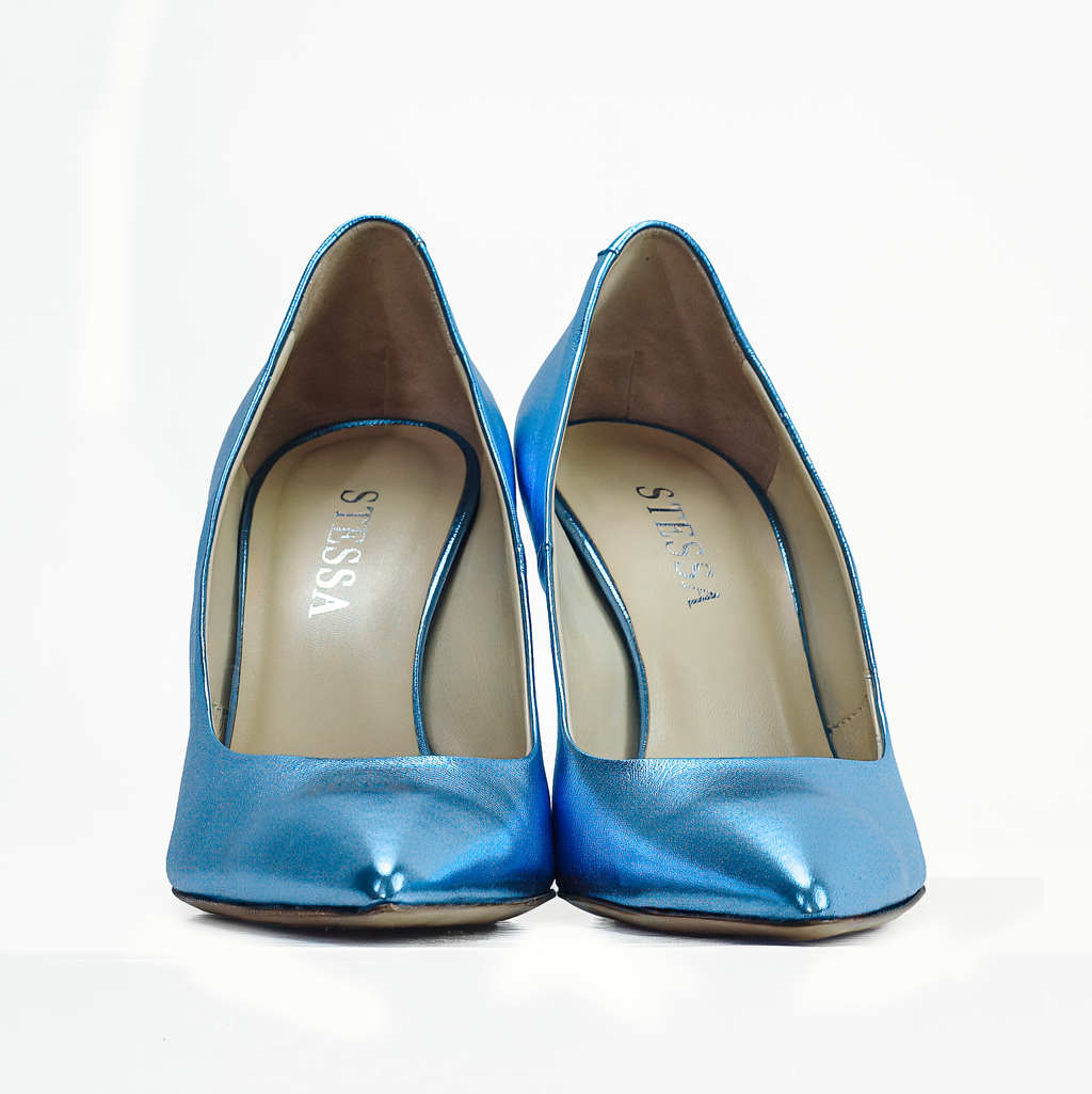Molly Luxe Stiletto Pump in Adriatic Blue