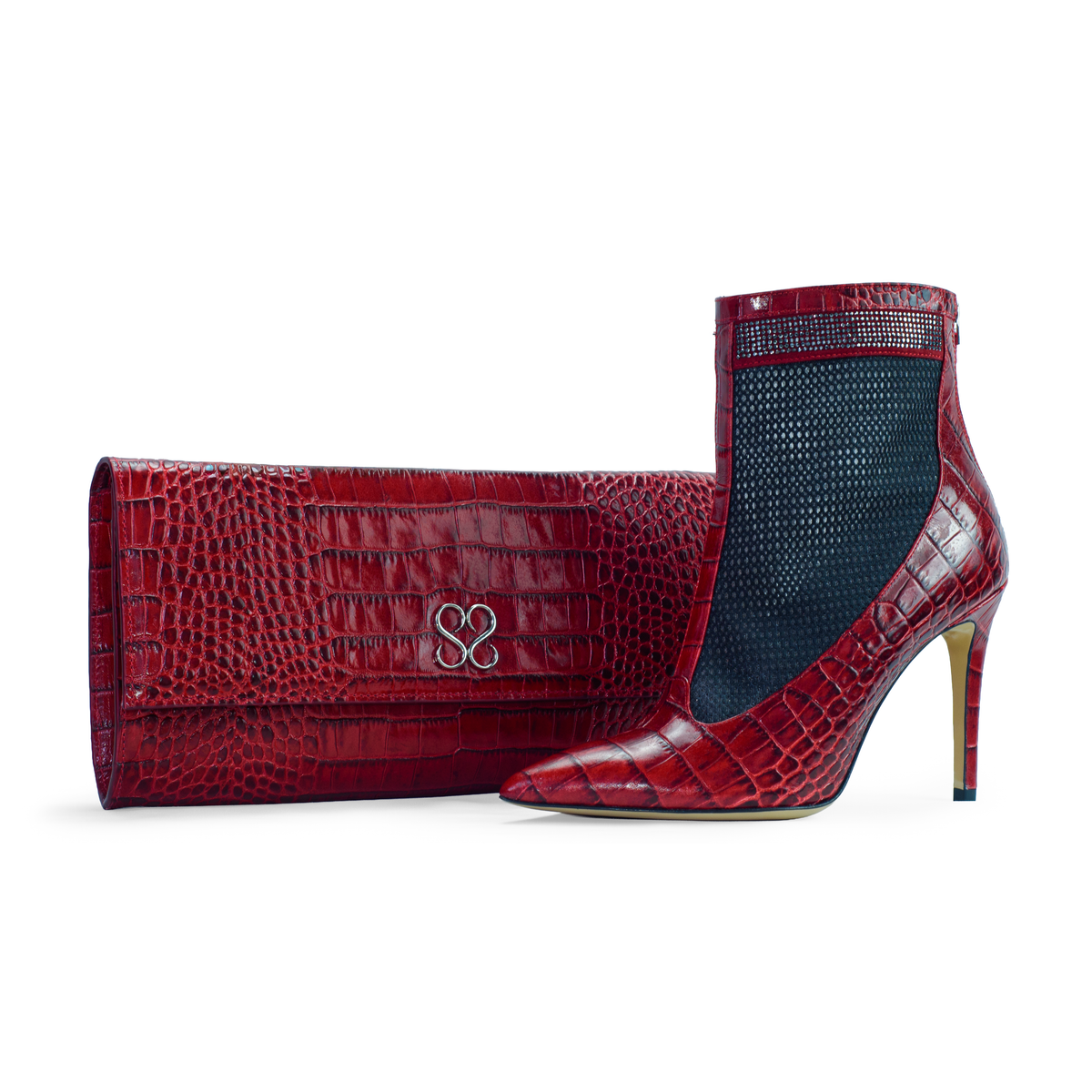Valentina Croc Set in Barbados Cherry