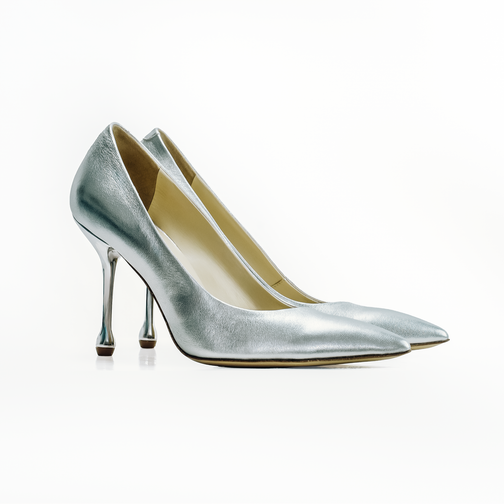 Molly Luxe Stiletto Pump in Silver