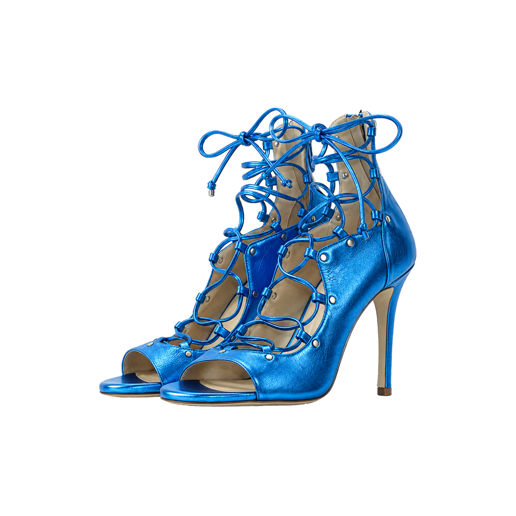 Avalyn Lace up Sandal in Ocean Blue