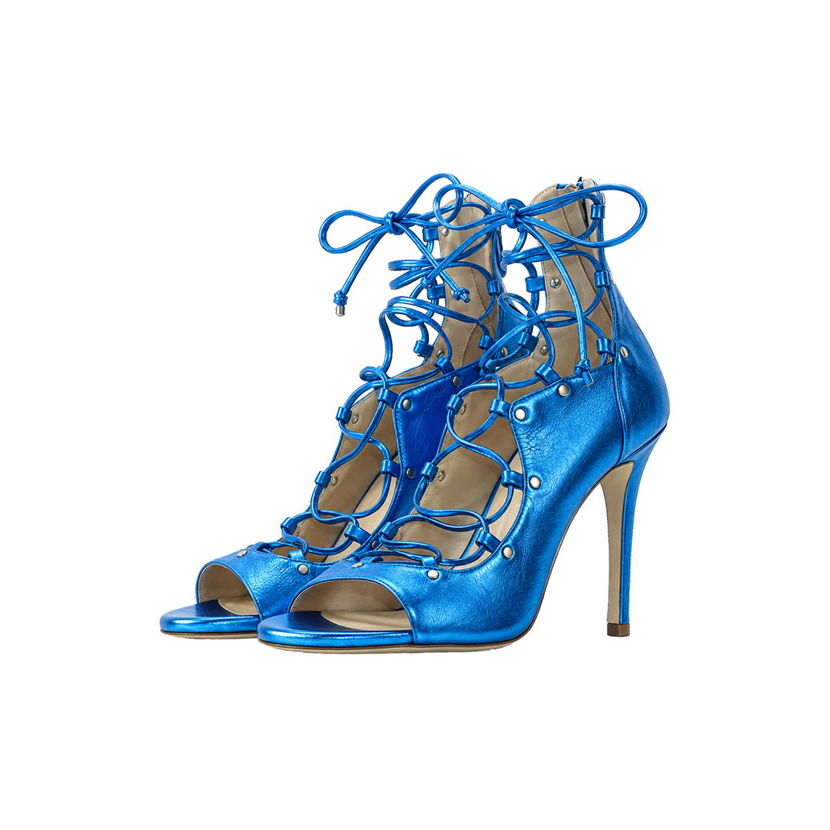 Avalyn Lace up Sandal in Ocean Blue