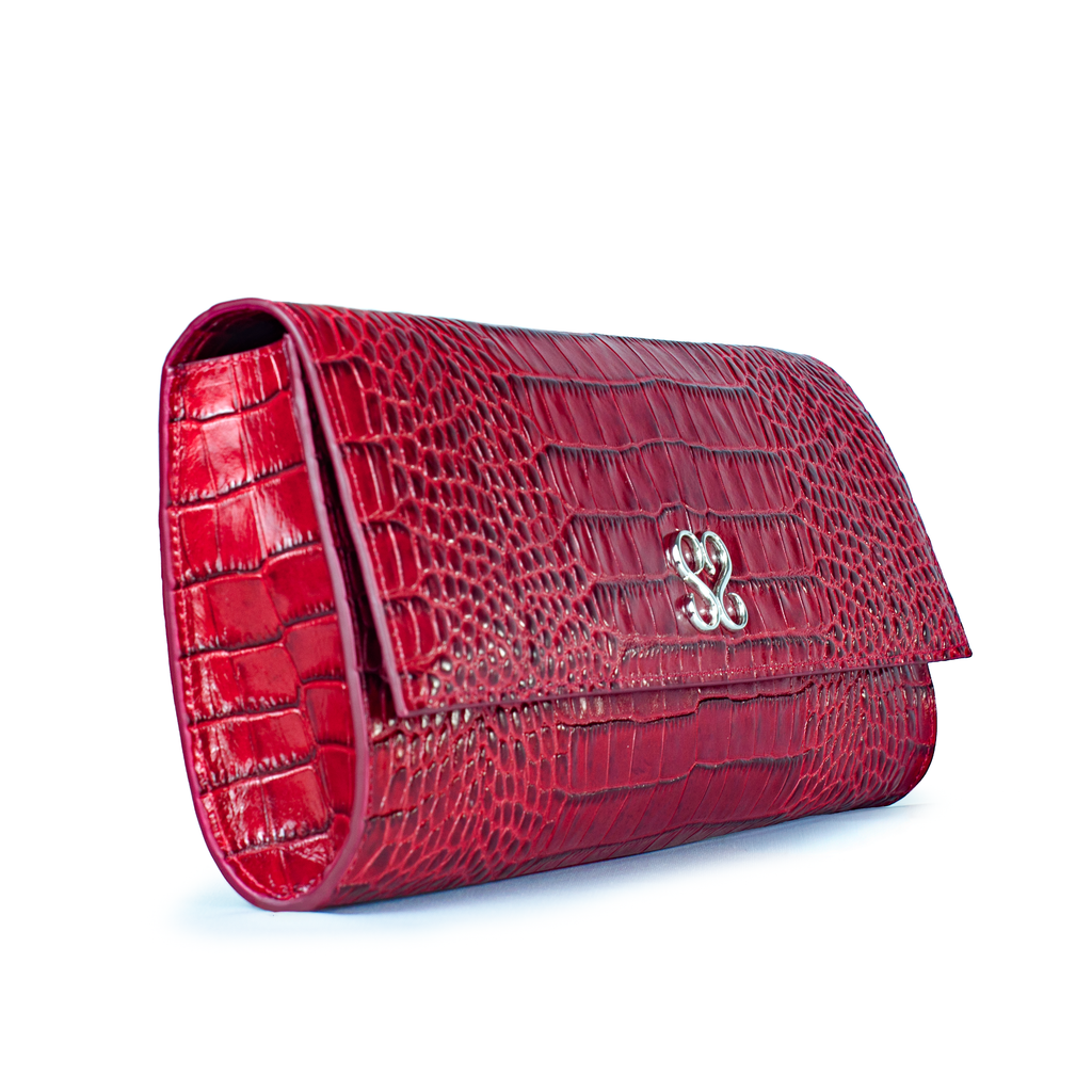 Valentina Croc Set in Barbados Cherry