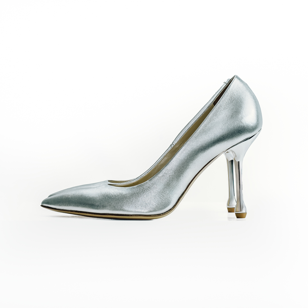 Molly Luxe Stiletto Pump in Silver