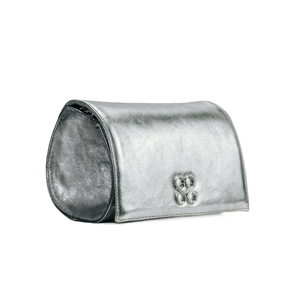 Molly Luxe Clutch in Silver