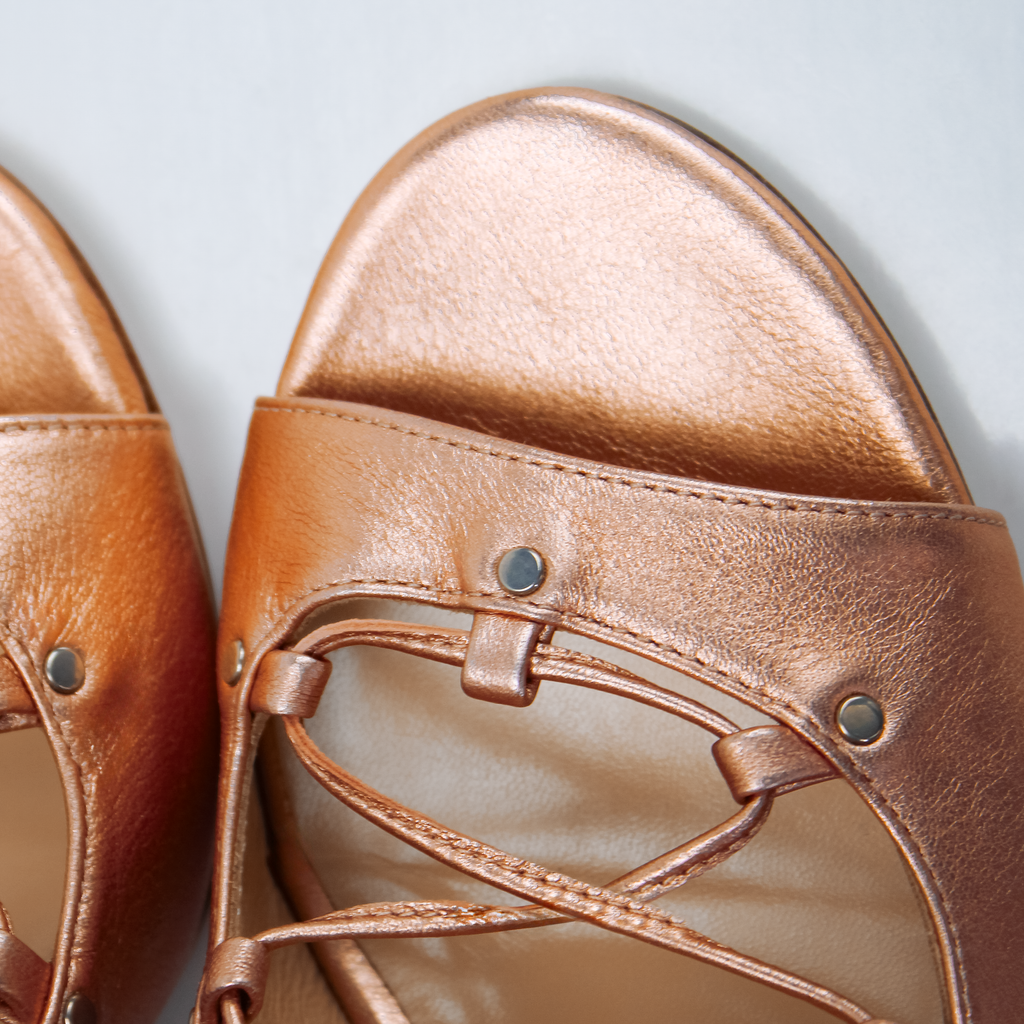 Avalyn Lace up Sandal in Nude