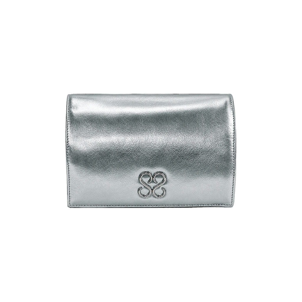 Molly Luxe Clutch in Silver