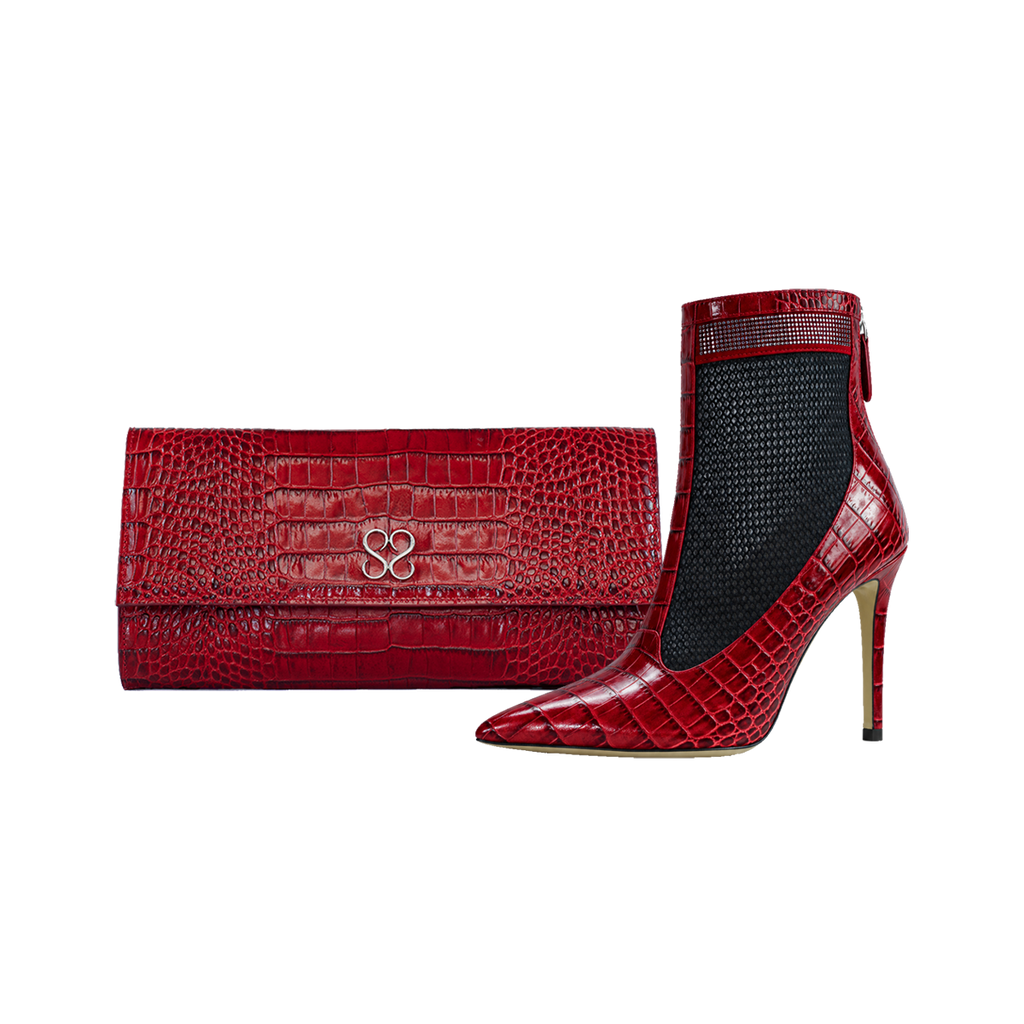 Valentina Croc Set in Barbados Cherry