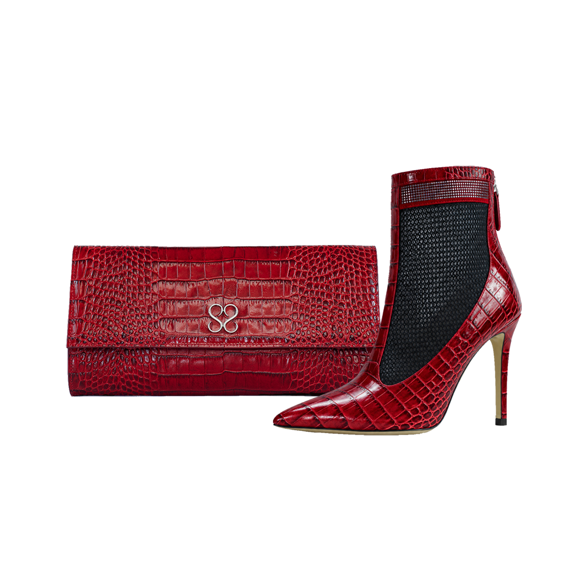 Valentina Croc Set in Barbados Cherry