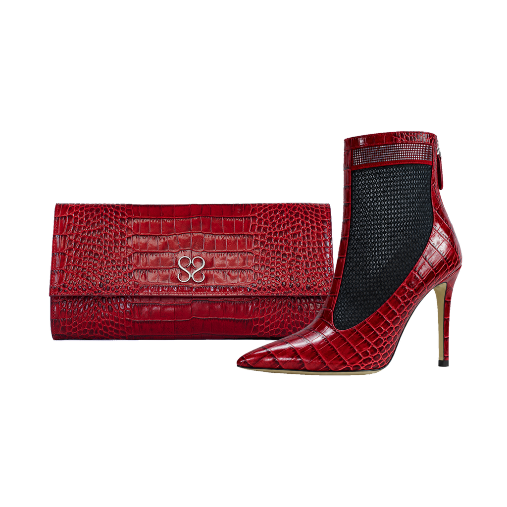Valentina Croc Set in Barbados Cherry