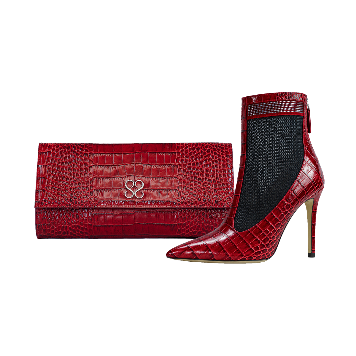 Valentina Croc Set in Barbados Cherry