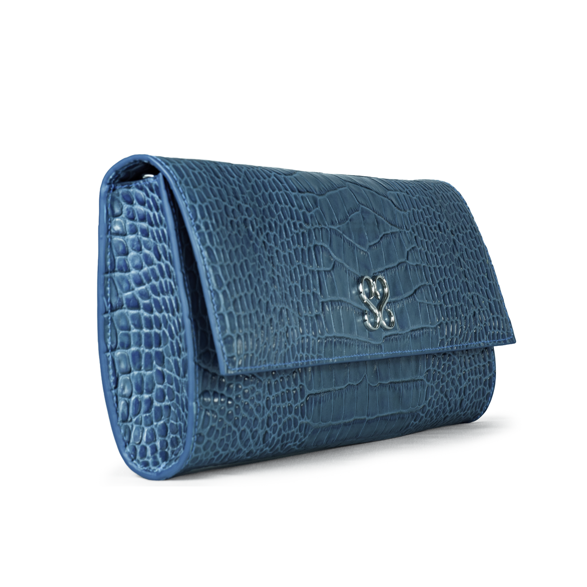 Valentina Croc Set in Shadow Blue