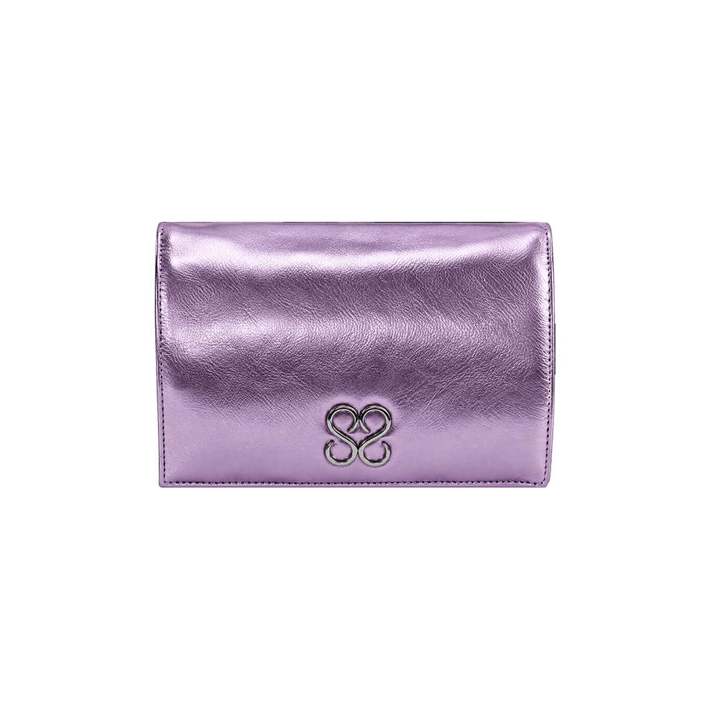 Molly Luxe Clutch in Corsage Pink