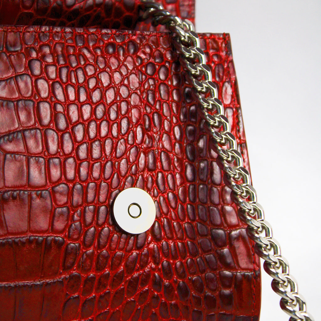 Valentina Croc Set in Barbados Cherry