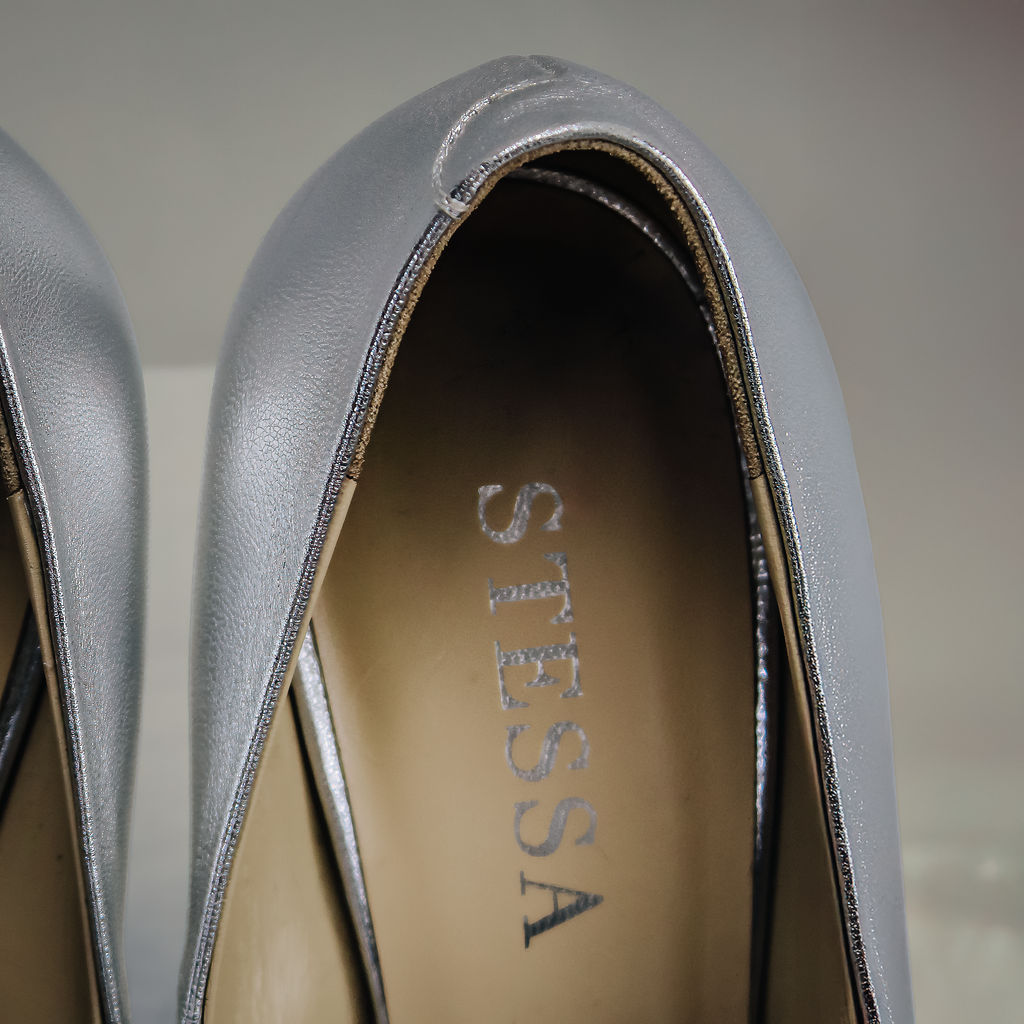 Molly Luxe Stiletto Pump in Silver