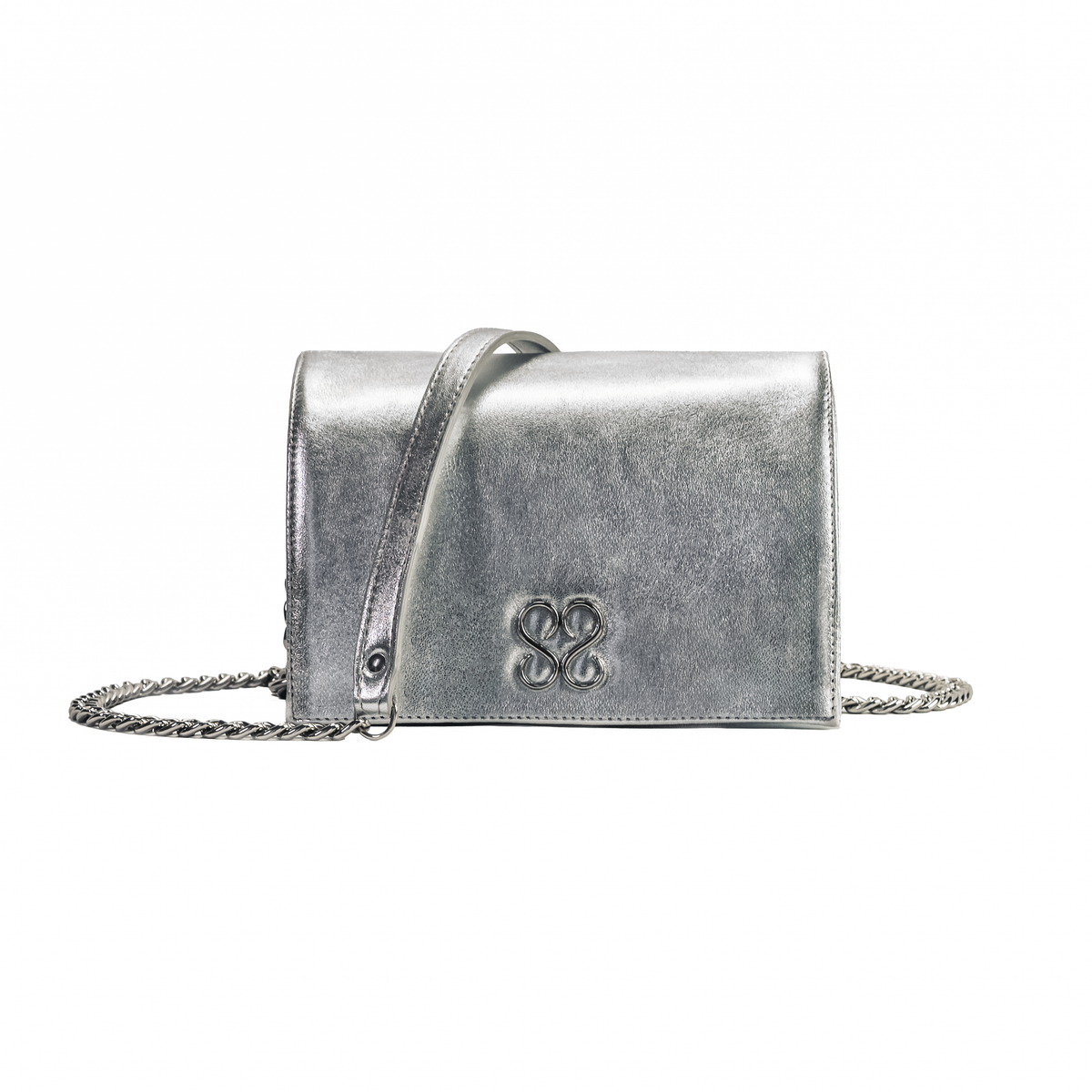 Molly Luxe Clutch in Silver