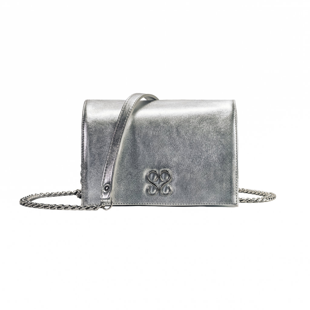 Molly Luxe Clutch in Silver