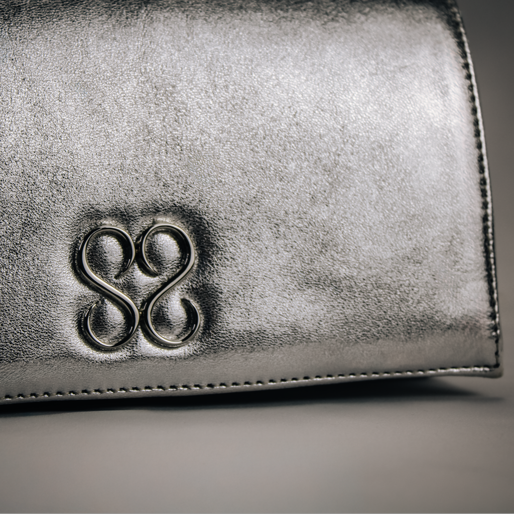 Molly Luxe Clutch in Silver