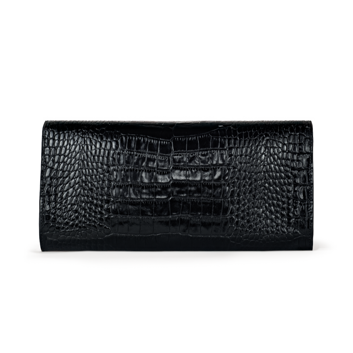 Valentina Croc Clutch in Black