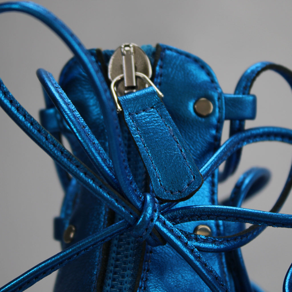 Avalyn Lace up Sandal in Ocean Blue
